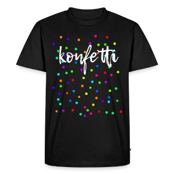 Konfetti Fasching Karneval Bunt - Männer Premium Bio T-Shirt - Schwarz - Vorne - Nico (187cm)