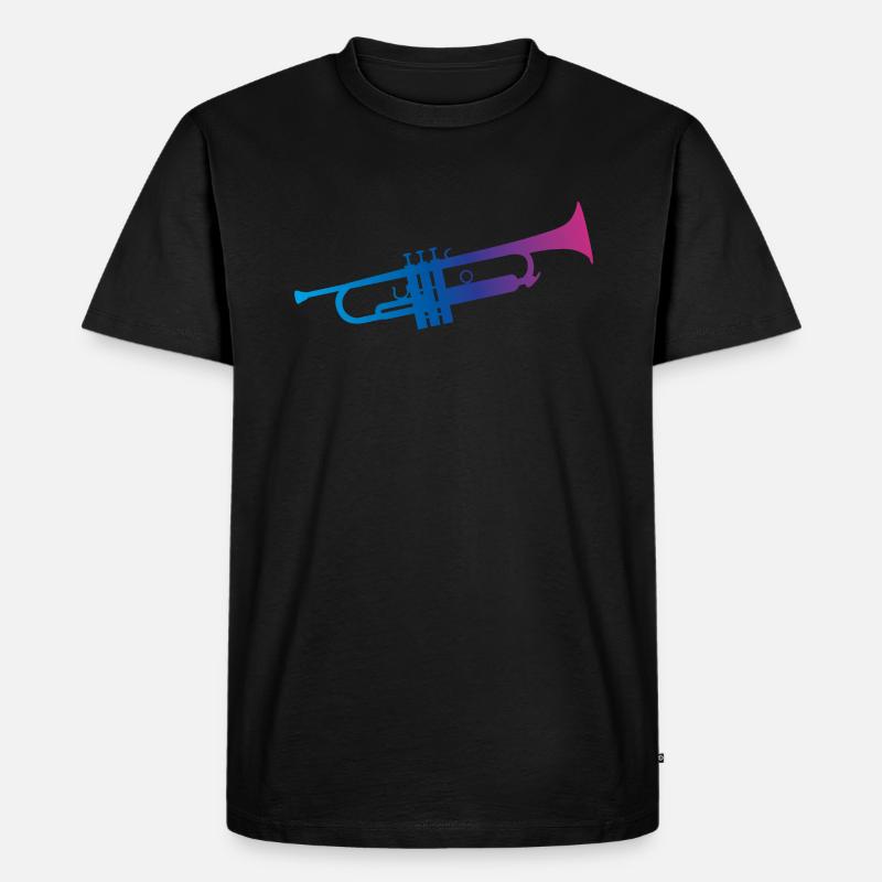Trompete - Männer Premium Bio T-Shirt - Schwarz