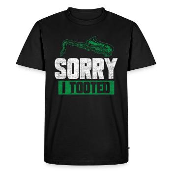 Sorry i tooted - Men's Premium Organic T-Shirt - black - Front - Nico (187cm)