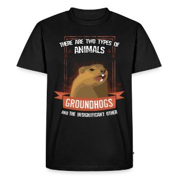 Murmeltiere - Männer Premium Bio T-Shirt - Schwarz - Vorne - Nico (187cm)