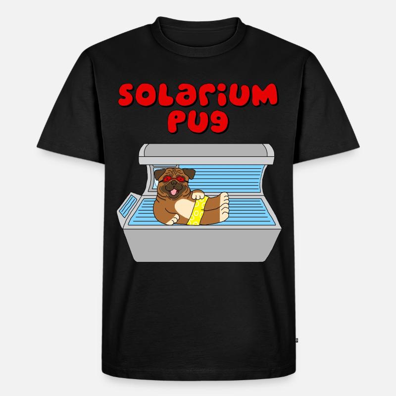 solarium mops pug - Männer Premium Bio T-Shirt - Schwarz