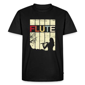 flute - Men's Premium Organic T-Shirt - black - Front - Nico (187cm)