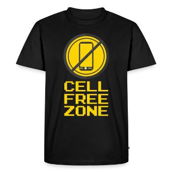 Cadeau Cool Cell Free Zone - T-shirt Premium bio Homme - noir - Devant - Nico (187cm)