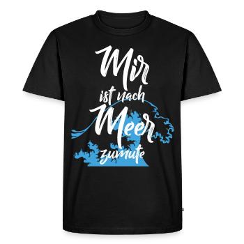 J’ai des vacances à la mer - T-shirt Premium bio Homme - noir - Devant - Nico (187cm)