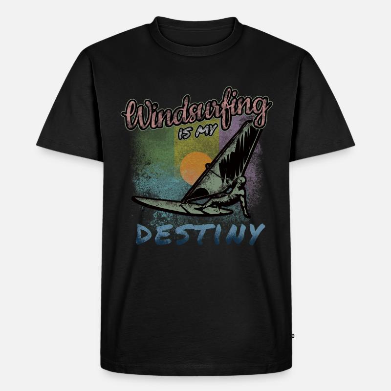Windsurfen - Männer Premium Bio T-Shirt - Schwarz