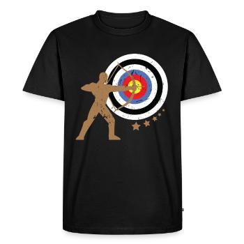 Tir à l'arc 3D Tir à l'arc cible - T-shirt Premium bio Homme - noir - Devant - Nico (187cm)