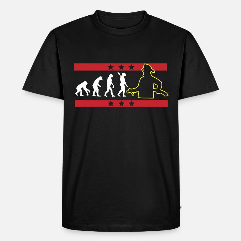 EVOLUTION FEUERWEHRMANN FEUERWEHR FIREFIGHTER - Männer Premium Bio T-Shirt - Schwarz