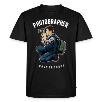 Photographe né pour photographier Photographe - T-shirt Premium bio Homme - noir - Devant - Nico (187cm)