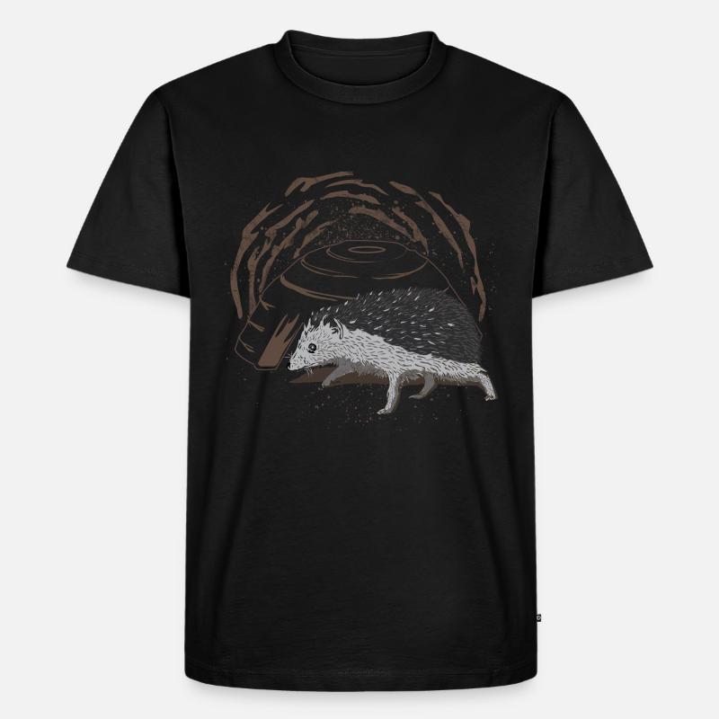 Igel - Männer Premium Bio T-Shirt - Schwarz