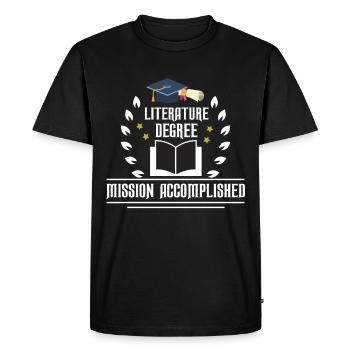 Diplôme en littérature - T-shirt Premium bio Homme - noir - Devant - Nico (187cm)