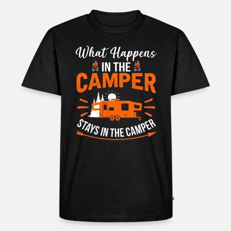 Camping - Männer Premium Bio T-Shirt - Schwarz