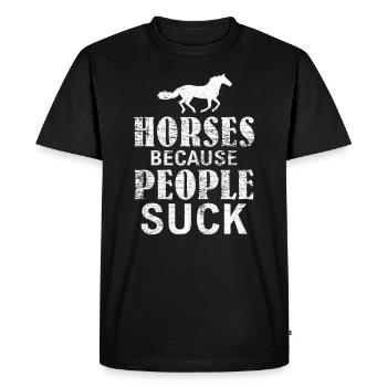 chevaux - T-shirt Premium bio Homme - noir - Devant - Nico (187cm)