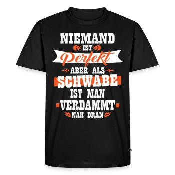 Parfait design souabe Schwabe - T-shirt Premium bio Homme - noir - Devant - Nico (187cm)