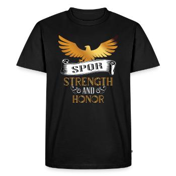HONNEUR ET FORCE FORCE ET HONNEUR DE LA LÉGION ROMAINE - T-shirt Premium bio Homme - noir - Devant - Nico (187cm)