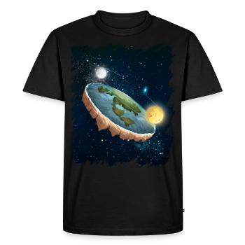 Flat earth disk map universe gift - Men's Premium Organic T-Shirt - black - Front - Nico (187cm)