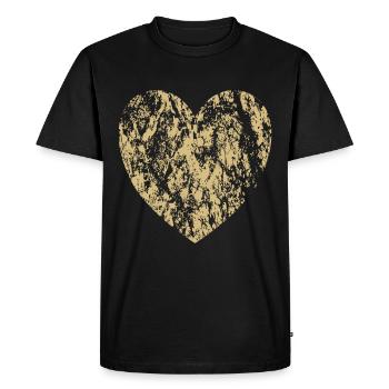 Idée cadeau enfant coeur d'or - T-shirt Premium bio Homme - noir - Devant - Nico (187cm)
