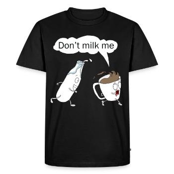 funny coffee milk gift shirt - Men's Premium Organic T-Shirt - black - Front - Nico (187cm)
