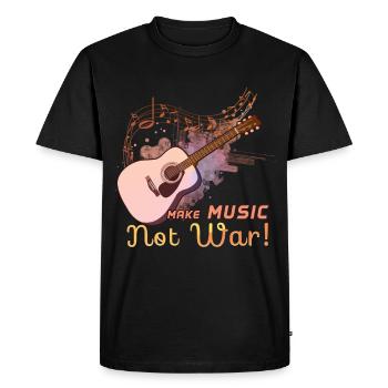 Make Music Not War guitariste en disant - T-shirt Premium bio Homme - noir - Devant - Nico (187cm)