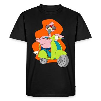 Chemise cadeau cyclomoteur Flamingo moto scooter - T-shirt Premium bio Homme - noir - Devant - Nico (187cm)