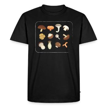 Mushrooms Collect mushroom chanterelle gift - Men's Premium Organic T-Shirt - black - Front - Nico (187cm)