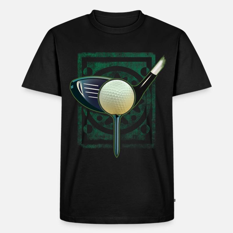 Golf - Männer Premium Bio T-Shirt - Schwarz