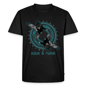 Hugin et Munin Ravens Odin Mythologie nordique - T-shirt Premium bio Homme - noir - Devant - Nico (187cm)