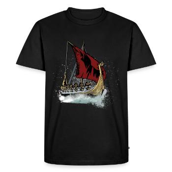 bateau viking - T-shirt Premium bio Homme - noir - Devant - Nico (187cm)