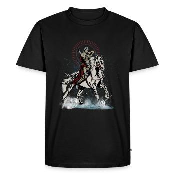 Guerrier médiéval arc et flèche chevalier - T-shirt Premium bio Homme - noir - Devant - Nico (187cm)