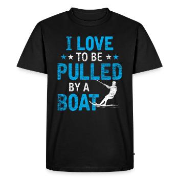 Bateau de ski nautique - T-shirt Premium bio Homme - noir - Devant - Nico (187cm)