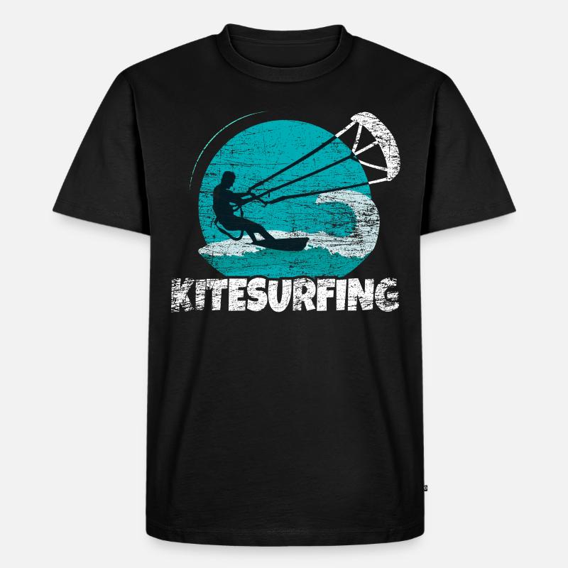Kitesurfing - Männer Premium Bio T-Shirt - Schwarz