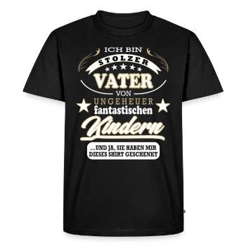 Stolzer Vater Vatertag Geschenk - Männer Premium Bio T-Shirt - Schwarz - Vorne - Nico (187cm)