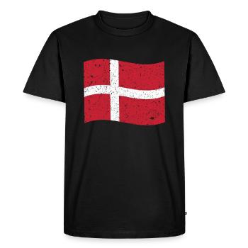 Drapeau Danemark Drapeau Danemark Drapeau Dansk - T-shirt Premium bio Homme - noir - Devant - Nico (187cm)