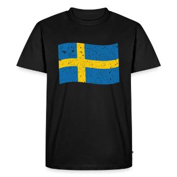 Drapeau suédois drapeau suédois drapeau suédois - T-shirt Premium bio Homme - noir - Devant - Nico (187cm)