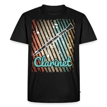 clarinet - Men's Premium Organic T-Shirt - black - Front - Nico (187cm)