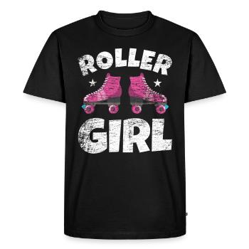 Fille de roller skate - T-shirt Premium bio Homme - noir - Devant - Nico (187cm)