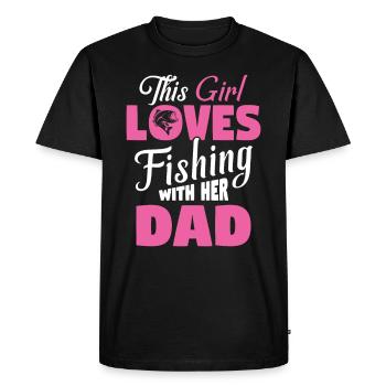 Fille pêchant amour enfant - T-shirt Premium bio Homme - noir - Devant - Nico (187cm)