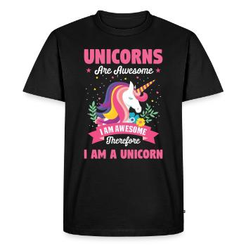 La licorne de la licorne - T-shirt Premium bio Homme - noir - Devant - Nico (187cm)