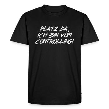 Space there, I'm from controlling! - Men's Premium Organic T-Shirt - black - Front - Nico (187cm)