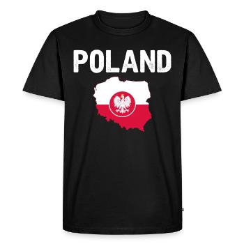 Pologne - T-shirt Premium bio Homme - noir - Devant - Nico (187cm)