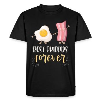 Cute Egg Bacon Best Friends BFF gift - Men's Premium Organic T-Shirt - black - Front - Nico (187cm)