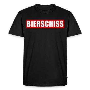 BIERSCHISS - Männer Premium Bio T-Shirt - Schwarz - Vorne - Nico (187cm)