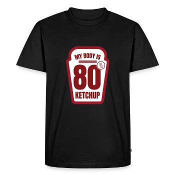 Mon corps est composé à 80% de sauce ketchup à la tomate - T-shirt Premium bio Homme - noir - Devant - Nico (187cm)