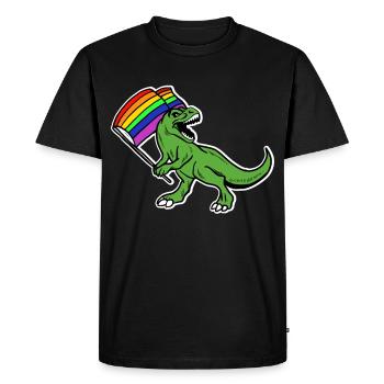 LGBT Dinosaur Gay Pride Chemise Cadeau Gay - T-shirt Premium bio Homme - noir - Devant - Nico (187cm)