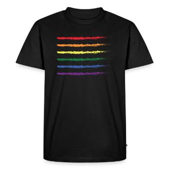 Rainbow Flag LGBT Gay Gay Gay Pride - T-shirt Premium bio Homme - noir - Devant - Nico (187cm)