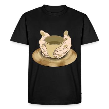 Poterie poterie poterie cadeau - T-shirt Premium bio Homme - noir - Devant - Nico (187cm)