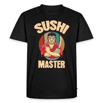 Cool Sushi Master Vintage Sushi Lovers gift - Men's Premium Organic T-Shirt - black - Front - Nico (187cm)