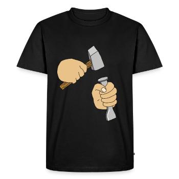 Stonemason Craftsman Gift Shirt - Men's Premium Organic T-Shirt - black - Front - Nico (187cm)