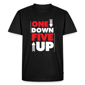 Cool One Down Five Up Shifting Bike Lovers gift - Men's Premium Organic T-Shirt - black - Front - Nico (187cm)
