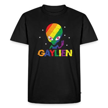 Gaylien Gay Alien Gay LGBT extraterrestre - T-shirt Premium bio Homme - noir - Devant - Nico (187cm)