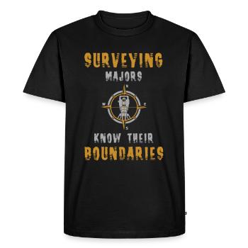 Les majeures topographes branchées connaissent leurs limites - T-shirt Premium bio Homme - noir - Devant - Nico (187cm)